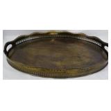 Metal Serving Tray w/ Handles 2.5x25x18.5"
