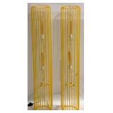 Pair Lemon Yellow Light Fixtures, 48" tall