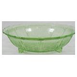 Uranium Green Cherry Blossom Bowl 3x10.5"