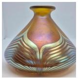 Erwin Eisch Peacock Feather Signed Art Glass Vase