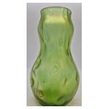 Loetz Rusticana Art Glass Green Iridescent Vase