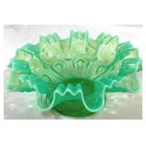 Dugan Green Opalescent Bowl 9"