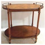 Vintage Beverage Cart w/ Brass Gallery