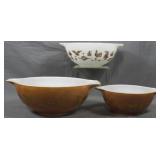 3pc Pyrex Early American Mixing Bowl Set