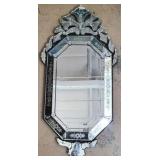 Venetian Engraved Cut Wall Mirror - AS IS