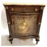 French Marble Top Vitrine w/ Brass Ormolu