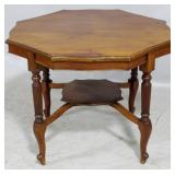 Octagonal mahogany center table