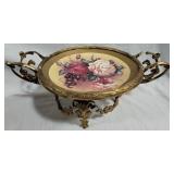 Porcelain Inset Elevated Plate w/ Ormolu
