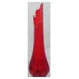 LE Smith Ribbed 22.5" Persimmon Swung Vase