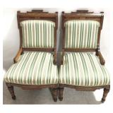 Matching Pair Victorian Walnut Parlor Chairs