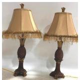 Pair Pineapple Lamps 29.5"