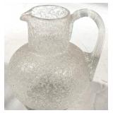 RARE Sandwich Victorian Overshot Crackle Pitcher
