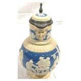 Vintage Mettlach German Beer Stein w/ inlay lid