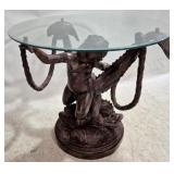 Bronze Cherub Table with Glass top