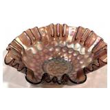 Fenton Carnival Glass Dot Pattern Bowl