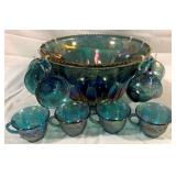 Indiana Carnival Glass 13pc Punch Set