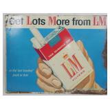 Vintage LM Cigarettes Metal Sign 18x23