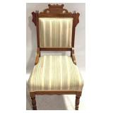 Carved Victorian Walnut Parlor Chair