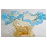 Stevens & Williams Blue Crest Amber Bowl