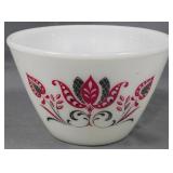 Fire King Red & Black Tulip Bowl 5x8