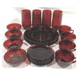 20-piece Ruby Red Glass Dishes