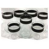 Vintage Libbey Glasses, Black & White Stripes