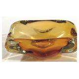 Murano Amber Art Glass Bowl 6x3.5x3