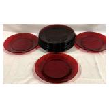 11 Ruby Red 8" Plates