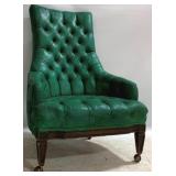 Tufted Painted Green Club Chair