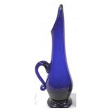 Cobalt Swung Vase w/ Handle 9.5"