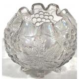Dugan White Carnival Rose Bowl 4.5"