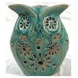 Teal Stoneware Owl 9.5"