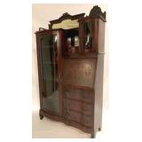 Original Finish Oak Side by Side Bookcase Desk