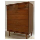 Bassett MCM Walnut 4 Drawer Chest