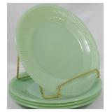 4 Jadeite Dinner Plates 9.5"