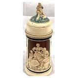 Vintage German Beer Stein w/ figural lid