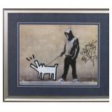 KEITH HARING DOG WALKER BY GRAFFITI ARTIST BANKSY