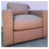 Leather Italia Swivel Chair - Tan