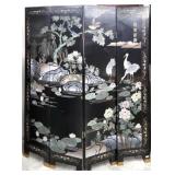 Chinese Lacquered Wood Four-Panel Room Divider