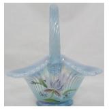 Fenton Glass Hand Painted Basket 8.5"