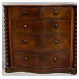English barley twist 2 over 3 chest of drawers