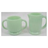 Jadeite Creamer and Sugar 4.5"