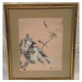 Signed Oriental Framed Print - 18 x 21