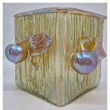 Loetz Weiss Boule-Boule Iridescent Applique Vase