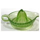 Vintage Depression Green Juicer, uranium glass