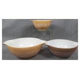 3pc Pyrex Woodland Brown Bowl Set