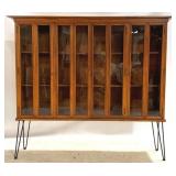 4-Door China Cabinet/ Bookshelf w/ Hairpin legs