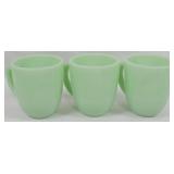 3 Jadeite Mugs 4"