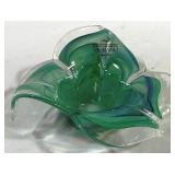 Murano Art glass Green Bowl 8"