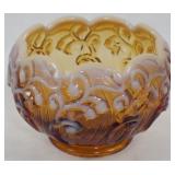Fenton Amber Opalescent Rose Bowl 4x5"